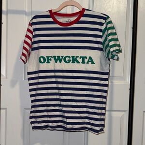Odd Future Navy and Green Striped Tee